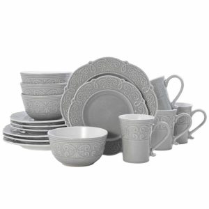 Abby Gray 16 Piece Dinnerware Set, Service For 4  |  Dinnerware Service For 4 Dinnerware Service For 4 Dinnerware Service For 4