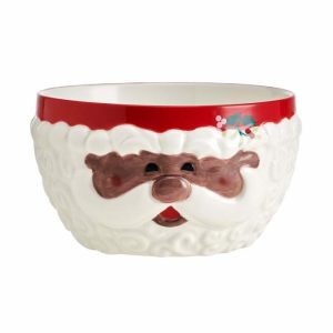 African American Jolly Santa Sculpted Cereal Bowl  |  Soup And Cereal Bowls Soup And Cereal Bowls