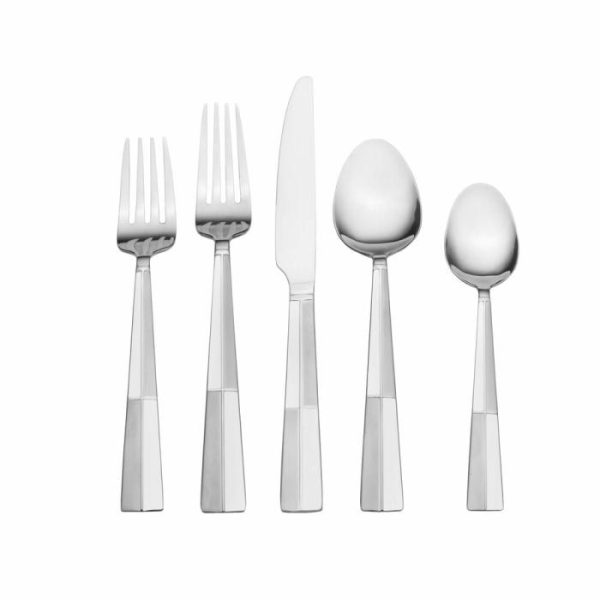 Arabesque Frost 42 Piece Flatware Set With Caddy, Service For 8  |  Flatware Service For 8 Flatware Sets Flatware Service For 8