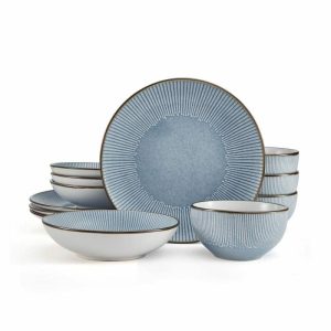 Arlie Blue 12 Piece Dinnerware Set, Service For 4  |  Dinnerware Service For 4 Dinnerware Service For 4 Dinnerware Service For 4