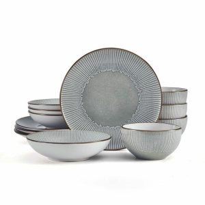 Arlie Gray 12 Piece Dinnerware Set, Service For 4  |  Dinnerware Service For 4 Dinnerware Service For 4 Dinnerware Service For 4