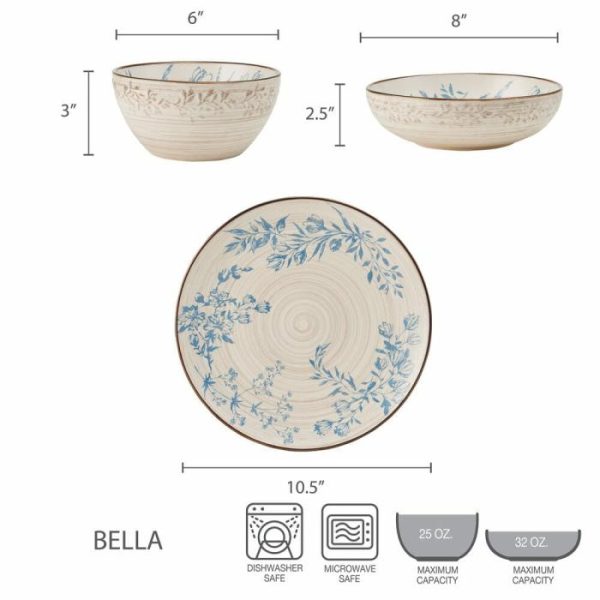 Bella 12 Piece Dinnerware Set, Service For 4  |  Dinnerware Service For 4 Dinnerware Service For 4 Dinnerware Service For 4