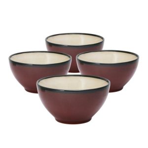 Belmont Set Of 4 Red Soup Cereal Bowls  |  Soup And Cereal Bowls Bowls Soup And Cereal Bowls