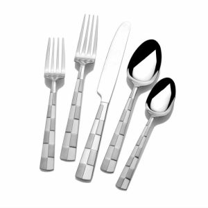 Checkered Frost 20 Piece Flatware Set, Service For 4  |  Flatware Service For 4 Flatware Service For 4 Flatware Service For 4