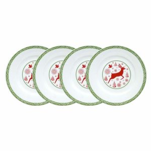 Dancing Snowflakes Set Of 4 Salad Plates  |  Salad Plates Plates Salad Plates