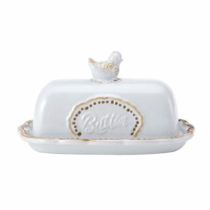 Farmhouse Hen Covered Butter Dish  |  Butter Dish Accessories Butter Dish