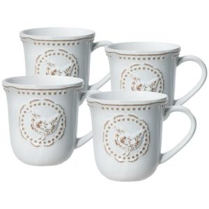 Farmhouse Hen Set Of 4 Mugs  |  Coffee Mugs Coffee Mugs Coffee Mugs