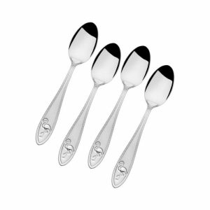 Flamingo Set Of 4 Demitasse Mini Coffee Spoons  |  Serving Pieces Serving Pieces Serving Pieces