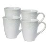 French Lace Set Of 4 White Mugs  |  Mugs Coffee Mugs & Tea Cups Mugs