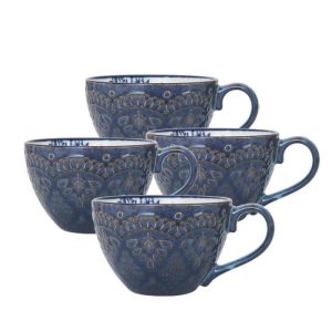 Gabriela Blue Set Of 4 Mugs  |  Coffee Mugs Coffee Mugs Coffee Mugs