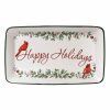 Happy Holidays Rectangular Tray  |  Serving Platters Serving Platters Serving Platters