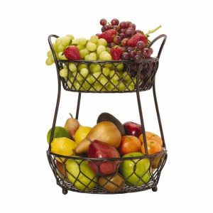 Lattice 2 Tier Countertop Storage Basket  |  Fruit And Storage Baskets Fruit And Storage Baskets Fruit And Storage Baskets