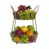 Lattice 2 Tier Matte Gold Countertop Basket  |  Fruit And Storage Baskets Fruit And Storage Baskets Fruit And Storage Baskets