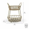 Lattice 2 Tier Matte Gold Countertop Basket  |  Fruit And Storage Baskets Fruit And Storage Baskets Fruit And Storage Baskets