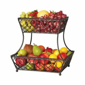 Loop Lattice 2 Tier Rectangular Basket  |  Fruit And Storage Baskets Fruit And Storage Baskets Fruit And Storage Baskets