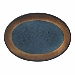 Monroe Blue Small Oval Platter  |  Serving Platters Serving Platters Serving Platters