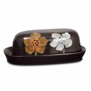 Painted Poppies Covered Butter Dish  |  Butter Dish Accessories Butter Dish