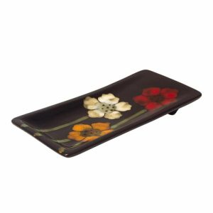 Painted Poppies Rectangular Spoon Rest  |  Spoon Rests And Trivets Countertop Spoon Rests And Trivets