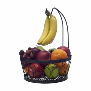 Rustic Farmstand Fruit Storage Basket With Banana Hook  |  Fruit And Storage Baskets Fruit And Storage Baskets Fruit And Storage Baskets