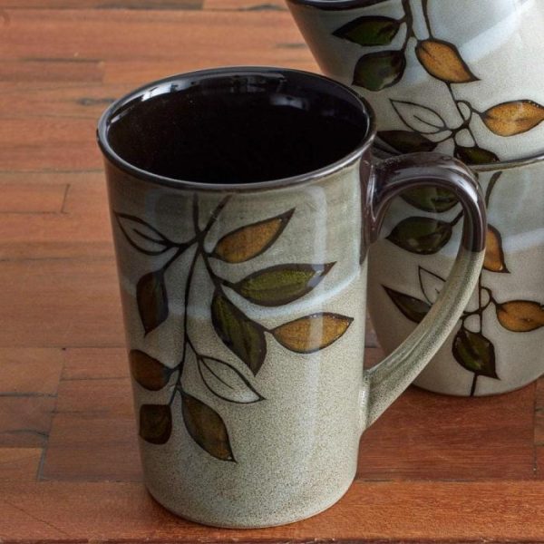 Rustic Leaves Latte Mug  |  Coffee Mugs Coffee Mugs Coffee Mugs