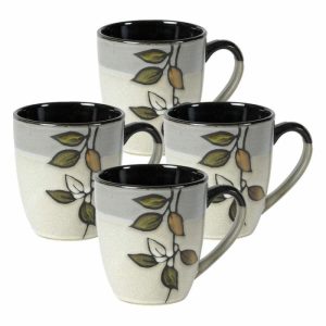 Rustic Leaves Set Of 4 Mugs  |  Mugs Coffee Mugs & Tea Cups Mugs