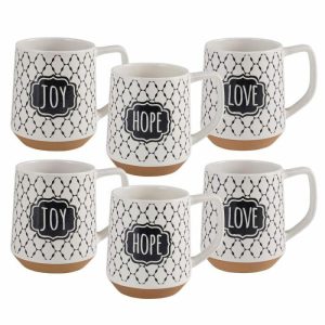 Sentiment Lattice Set Of 6 Mugs, Assorted  |  Mugs Coffee Mugs Coffee Mugs