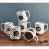 Sentiment Lattice Set Of 6 Mugs, Assorted  |  Mugs Coffee Mugs Coffee Mugs