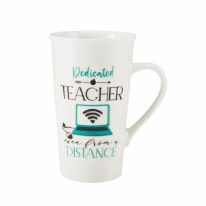 Sentiment Mugs Dedicated Teacher From Distance Latte Mug  |  Sentiment Mugs Coffee Mugs & Tea Cups Mugs