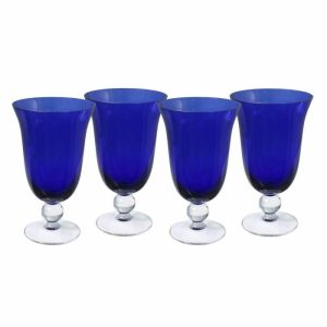 Set Of 4 Blue All Purpose Glasses  |  Stemware Stemware Stemware