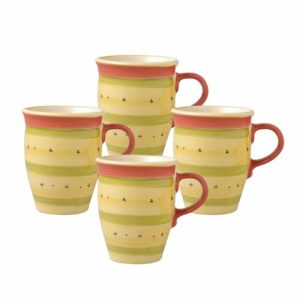 Set Of 4 Mugs With Red Handle  |  Mugs Coffee Mugs & Tea Cups Mugs