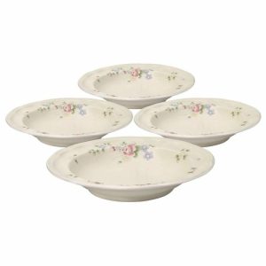 Tea Rose Set Of 4 Rim Soup Bowls  |  Soup And Cereal Bowls Bowls Soup And Cereal Bowls