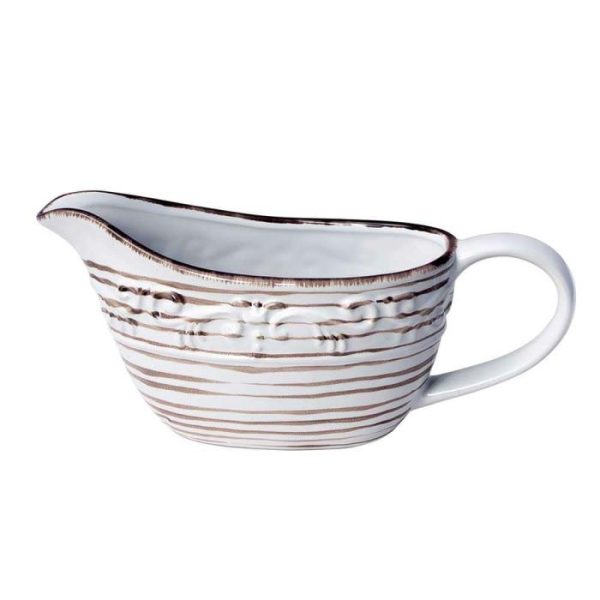 Trellis White Gravy Boat  |  Gravy Server Accessories Gravy Server