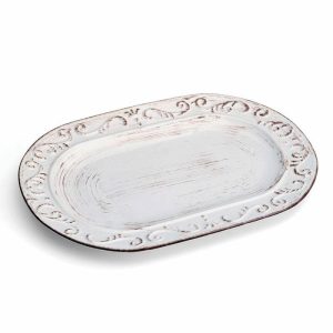 Trellis White Oval Platter  |  Serving Platters Serving Platters Serving Platters