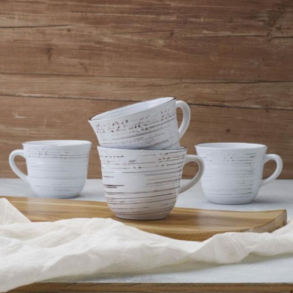 Trellis White Set Of 4 Mugs  |  Coffee Mugs Coffee Mugs Coffee Mugs