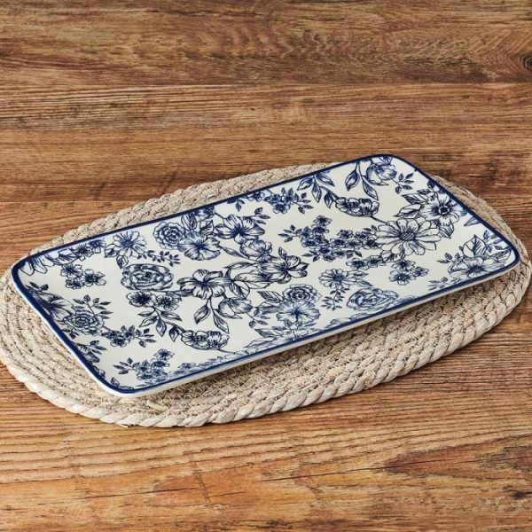 Gabriela Blue Rectangular Platter  |  Serving Platters Serving Platters Serving Platters