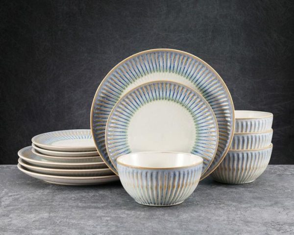 Hensley Blue 12 Piece Dinnerware Set, Service For 4  |  Dinnerware Service For 4 Dinnerware Service For 4 Dinnerware Service For 4