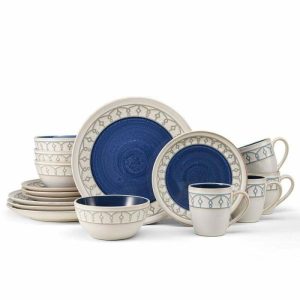 Remi Blue 16 Piece Dinnerware Set, Service For 4  |  Dinnerware Service For 4