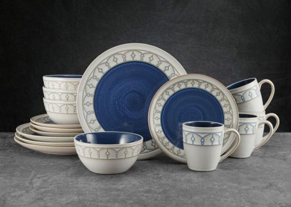 Remi Blue 16 Piece Dinnerware Set, Service For 4  |  Dinnerware Service For 4 Dinnerware Service For 4 Dinnerware Service For 4